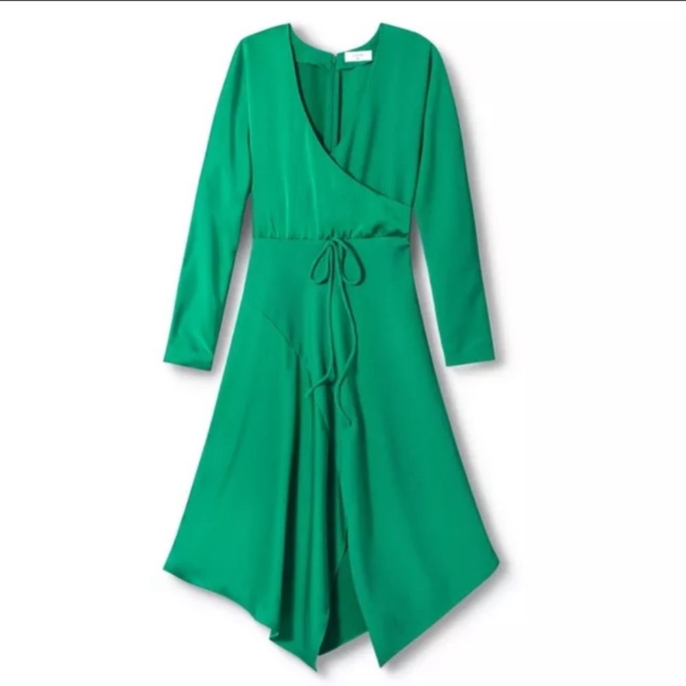WOMAN’S EMERALD WARP DRESS - CUSHNIE - Picture 3 of 6